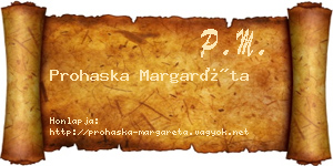 Prohaska Margaréta névjegykártya